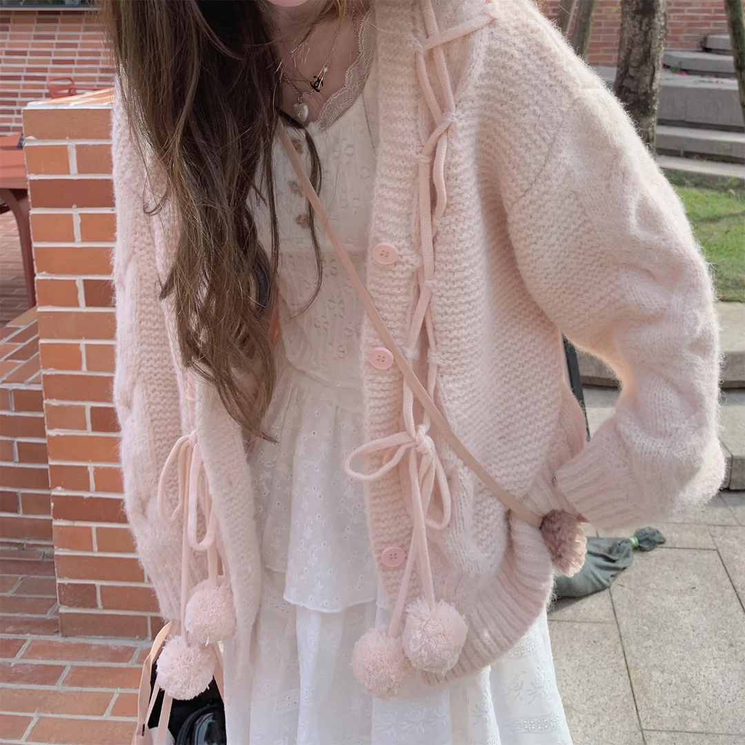 THETURE 小甜樱针织开衫外套