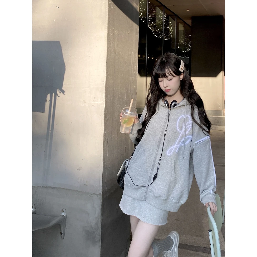 THE TURE原创花样少女卫衣套装两件套女2022年秋季新款小个子休闲