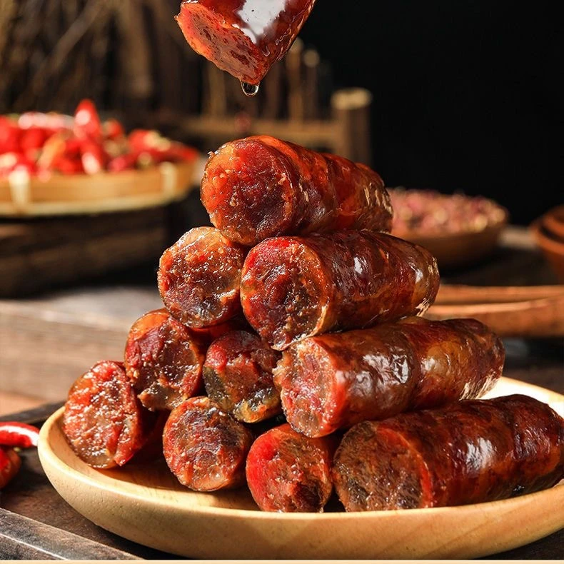 趣峡州腊香肠烟熏腊肠香辣麻辣美味香肠腊味香肠湖北地方特产美食