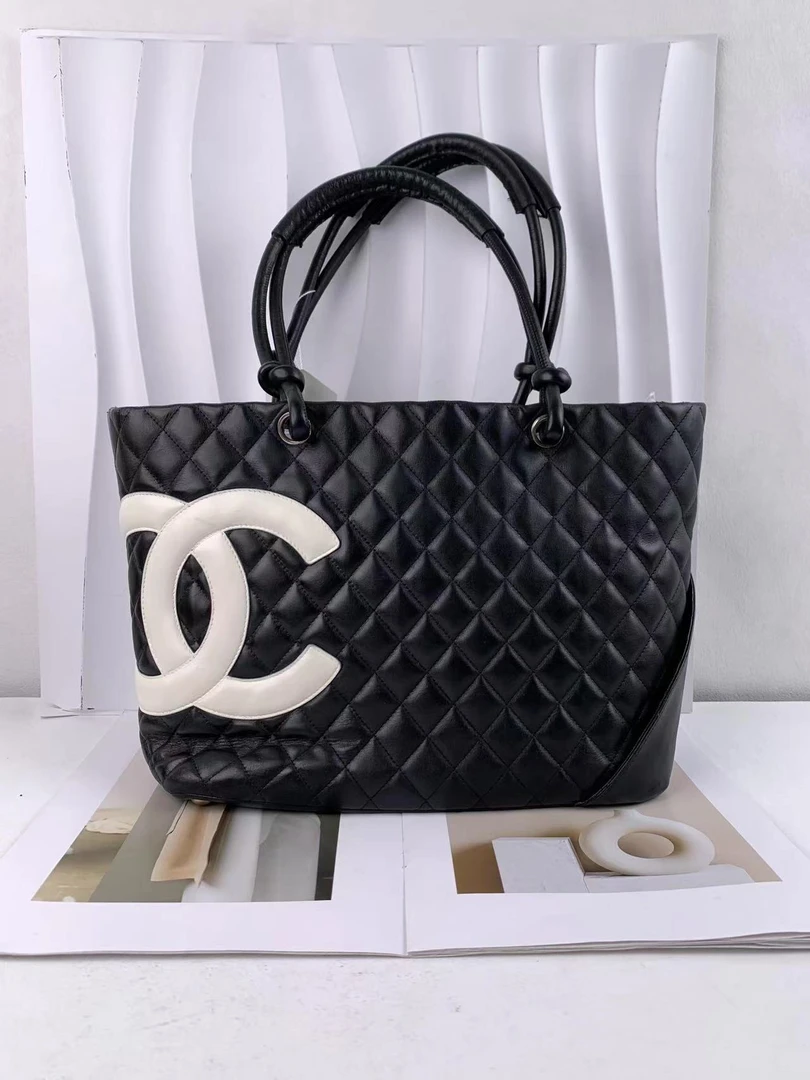 95新 Chanel/香奈儿 chanel香奈儿康鹏tote黑色包/无公价/优品