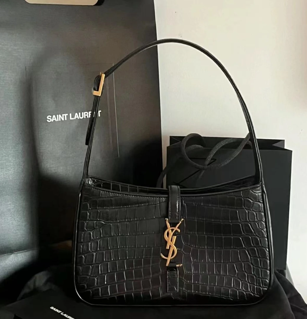 全新未使用 YSL/圣罗兰 ysl hobo腋下黑金鳄压包/优品
