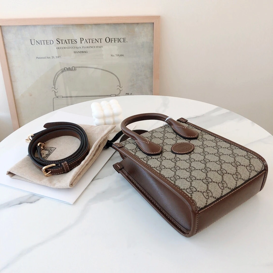 99新 GUCCI/古驰 gucci 1955琴谱tote mini包/优选