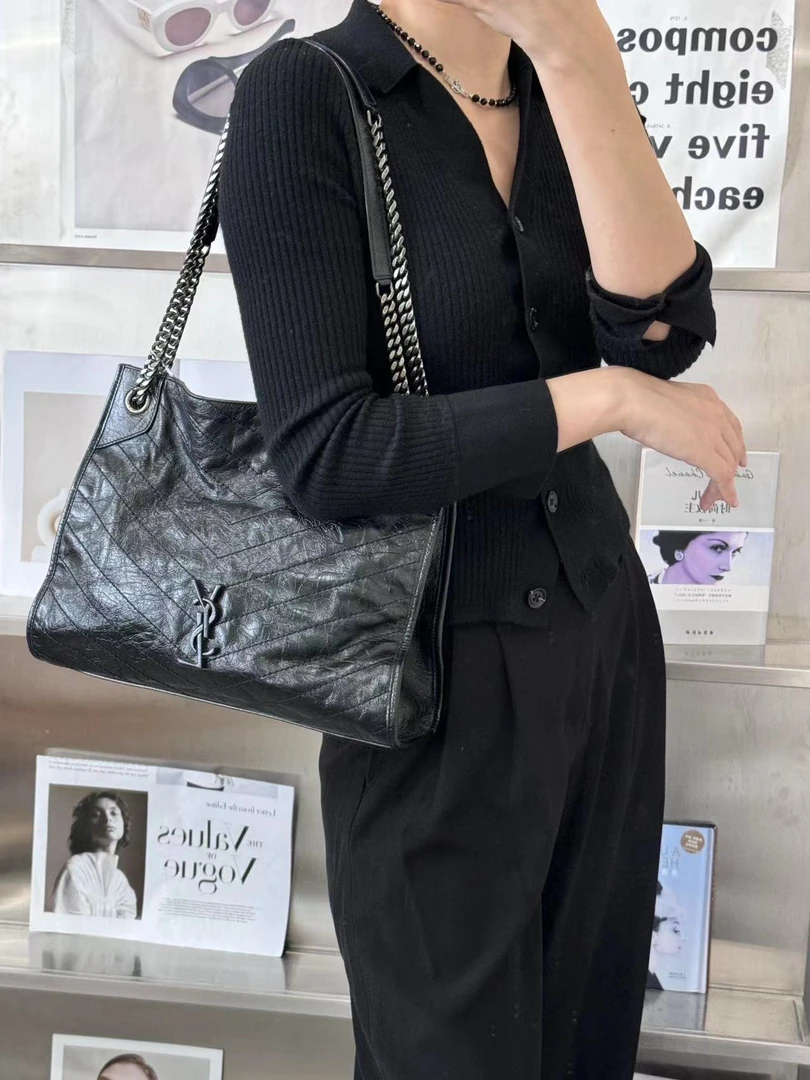 99新 YSL/圣罗兰 唯集致优品/shopping bag 黑色