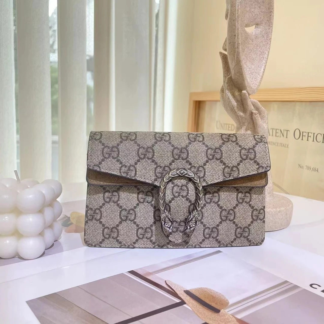 95新 GUCCI/古驰 gucci 酒神mini驼色斜挎包链条包/优品