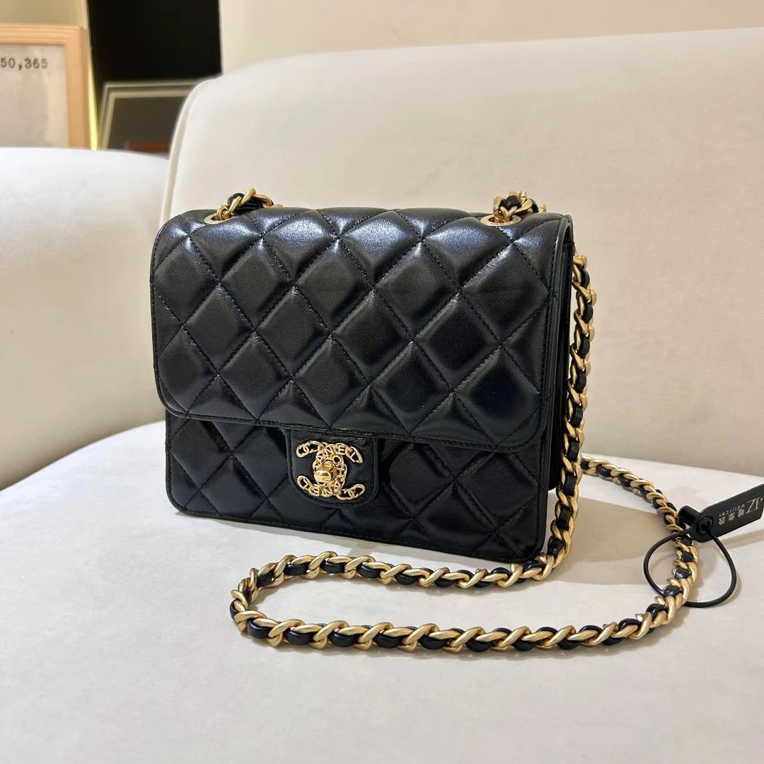99新 Chanel/香奈儿 香奈儿23a镂空黑金方胖子/优品