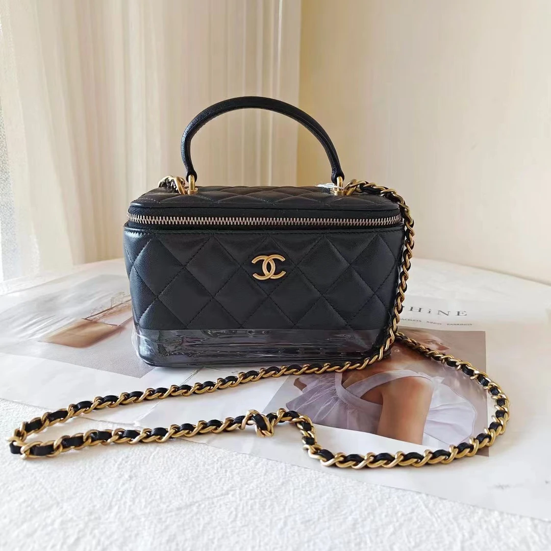 99新 Chanel/香奈儿 香奈儿手柄长盒子黑金/优品