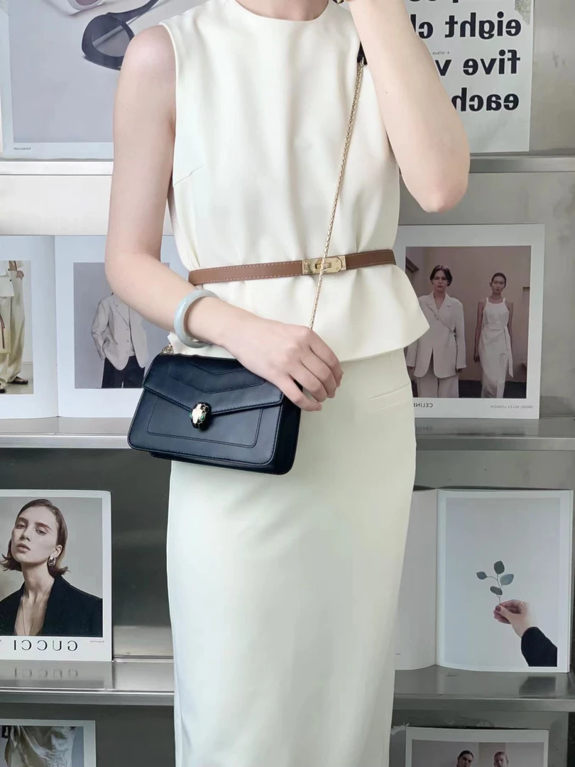 99新 BVLGARI/宝格丽 宝格丽蛇头woc黑色包/优品