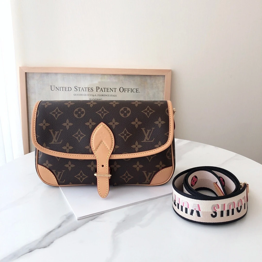 99新 LouisVuitton/路易威登 lv法棍老花单肩斜挎包/无公价/优品