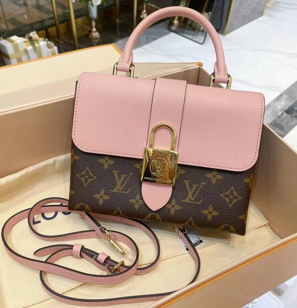 99新 LouisVuitton/路易威登 locky bb粉色包/优品