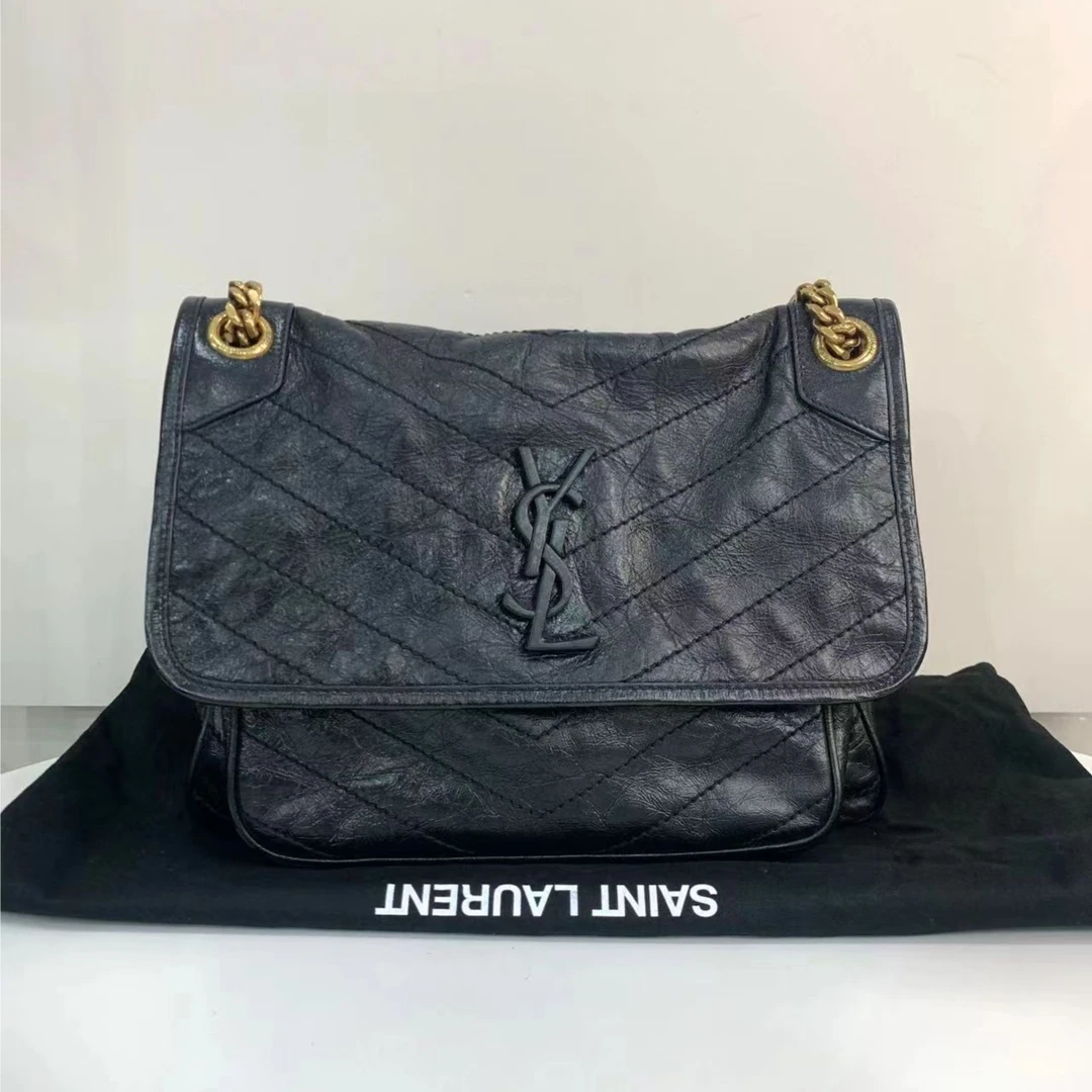 99新 YSL/圣罗兰 niki大号黑金d扣包/优品
