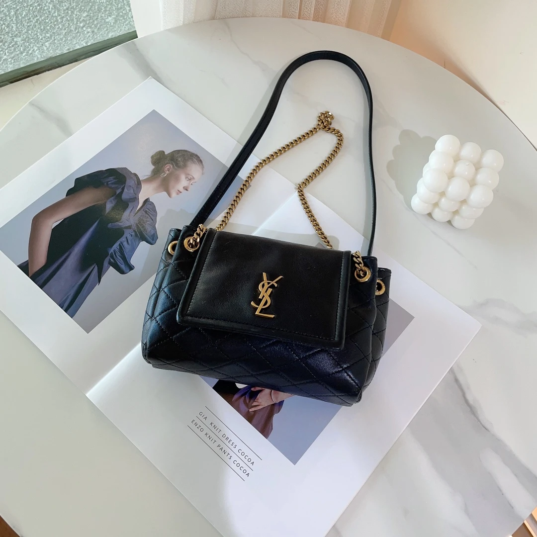 99新 YSL/圣罗兰 YSL nolita黑金斜挎包单肩链条包/无公价/优品