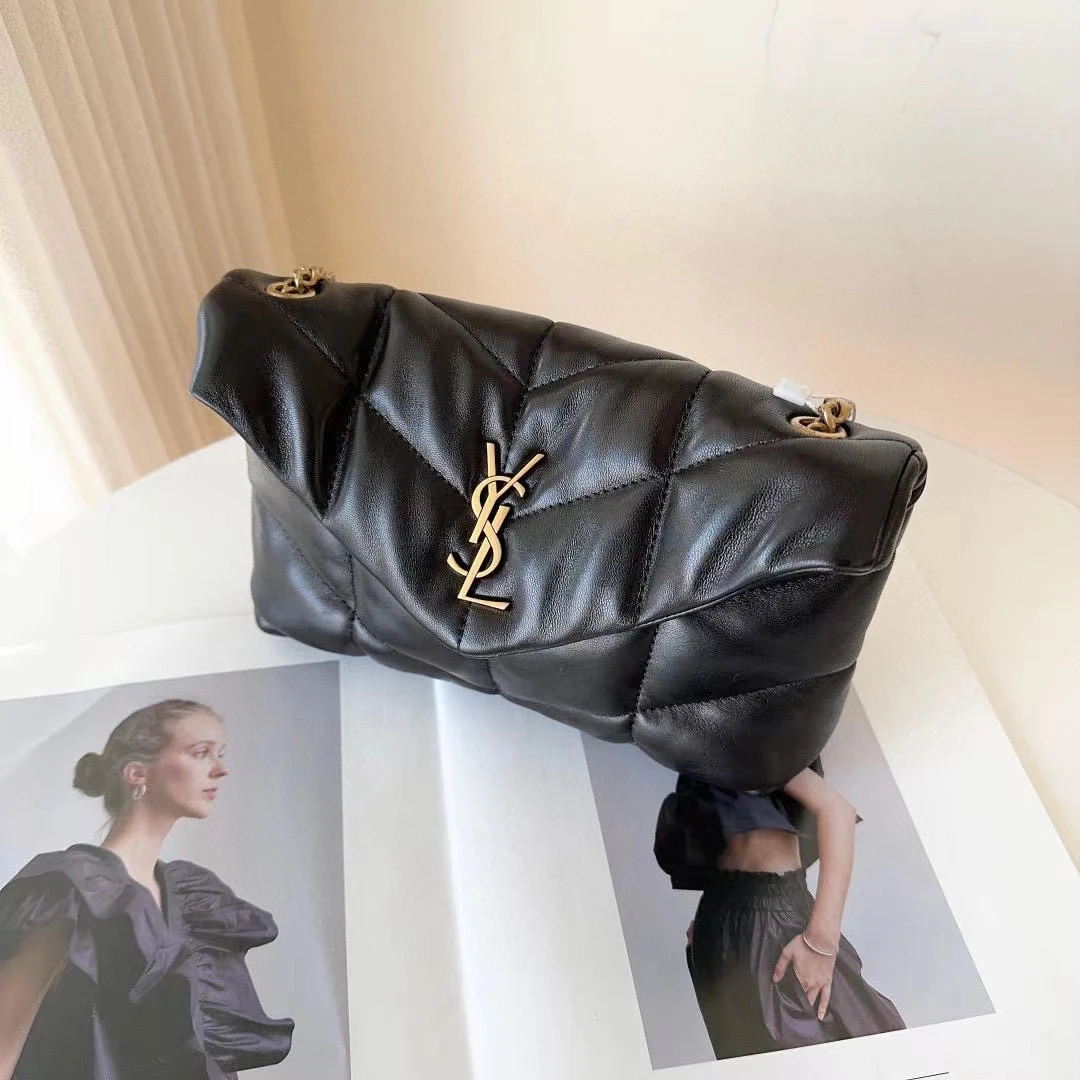 99新 YSL/圣罗兰 ysl puffer云朵小号黑金/优品