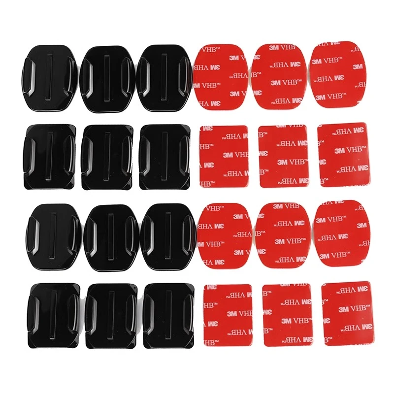 适用gopro固定3m胶头盔支架平弧底座头盔粘贴强力粘运动相机配件