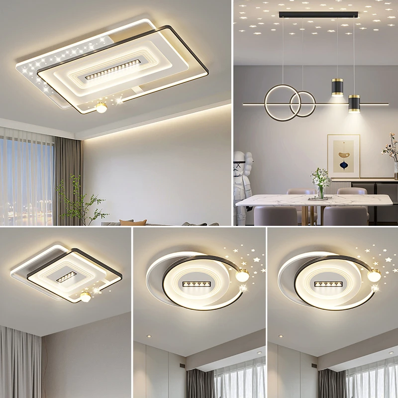 现代客厅智能吸顶灯创意温馨大厅主灯极简时尚北欧卧室灯全屋灯具