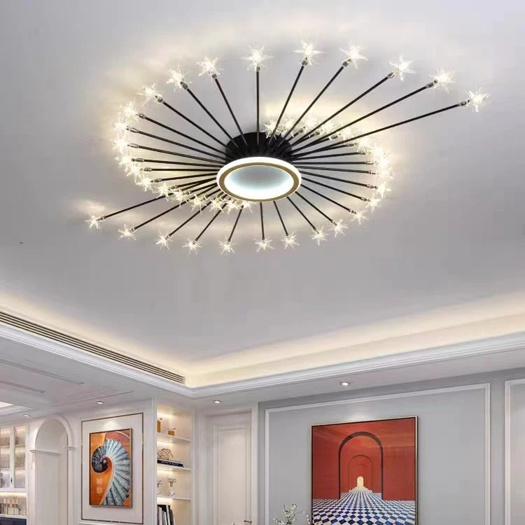 北欧吸顶灯客厅灯简约现代2023新款家用大气灯具烟花卧室led吊灯