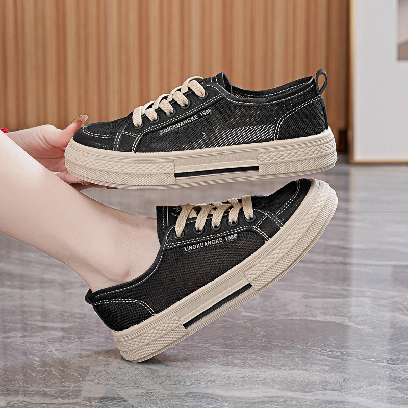 夏季新款网鞋女透气网面帆布鞋女时尚百搭学生鞋女士软底韩版平底