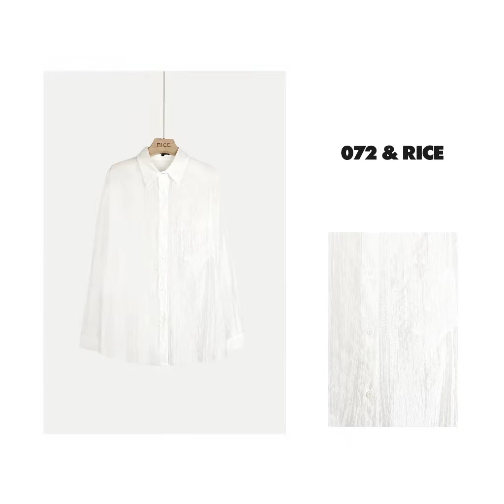 072 & RICE【赫娜の衬衣】莱赛尔 夏季翻领长袖衬衣 BA003