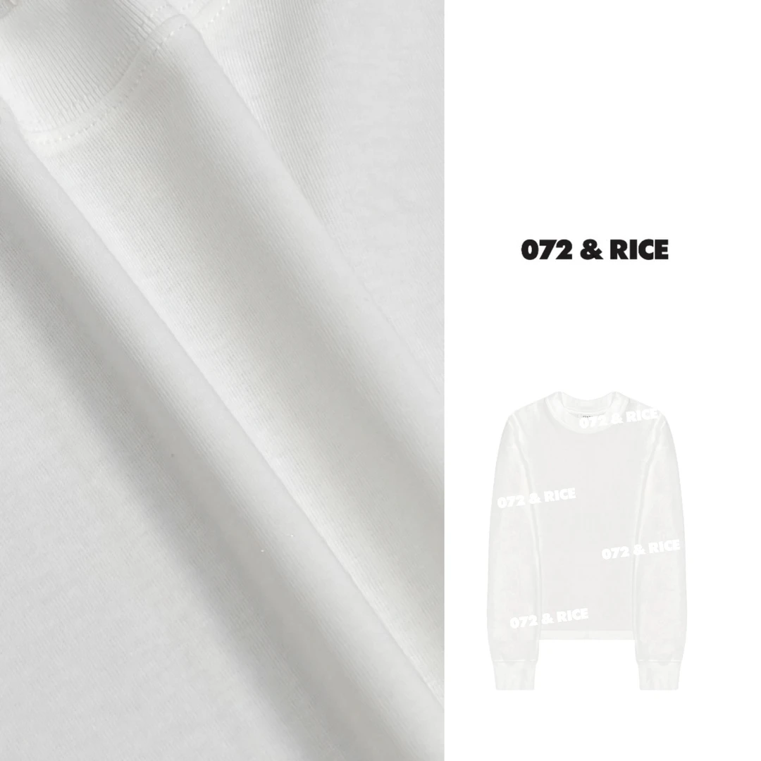 072 & RICE【三白5.0】秋季休闲圆领净版长袖T恤 31NB215Z*