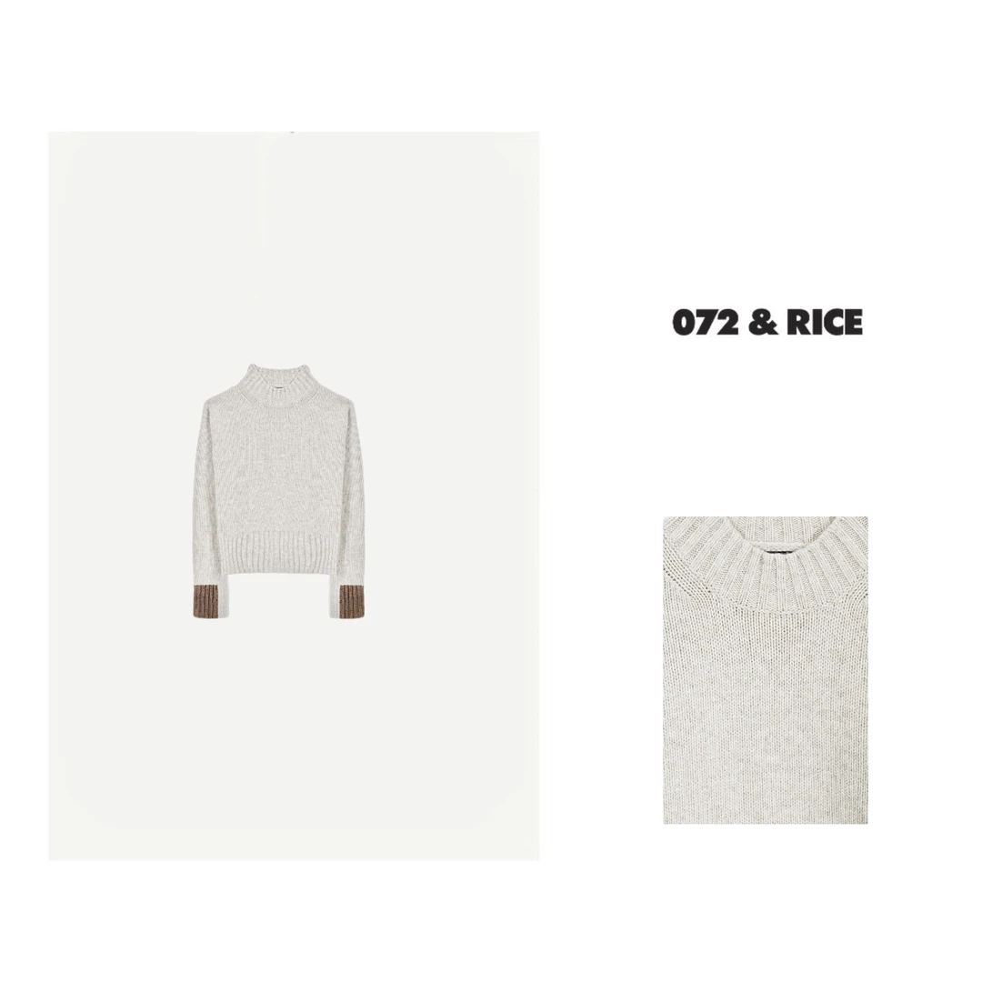 072 & RICE【午后红茶】100羊毛 秋季休闲圆领长袖上衣 A1006 FF