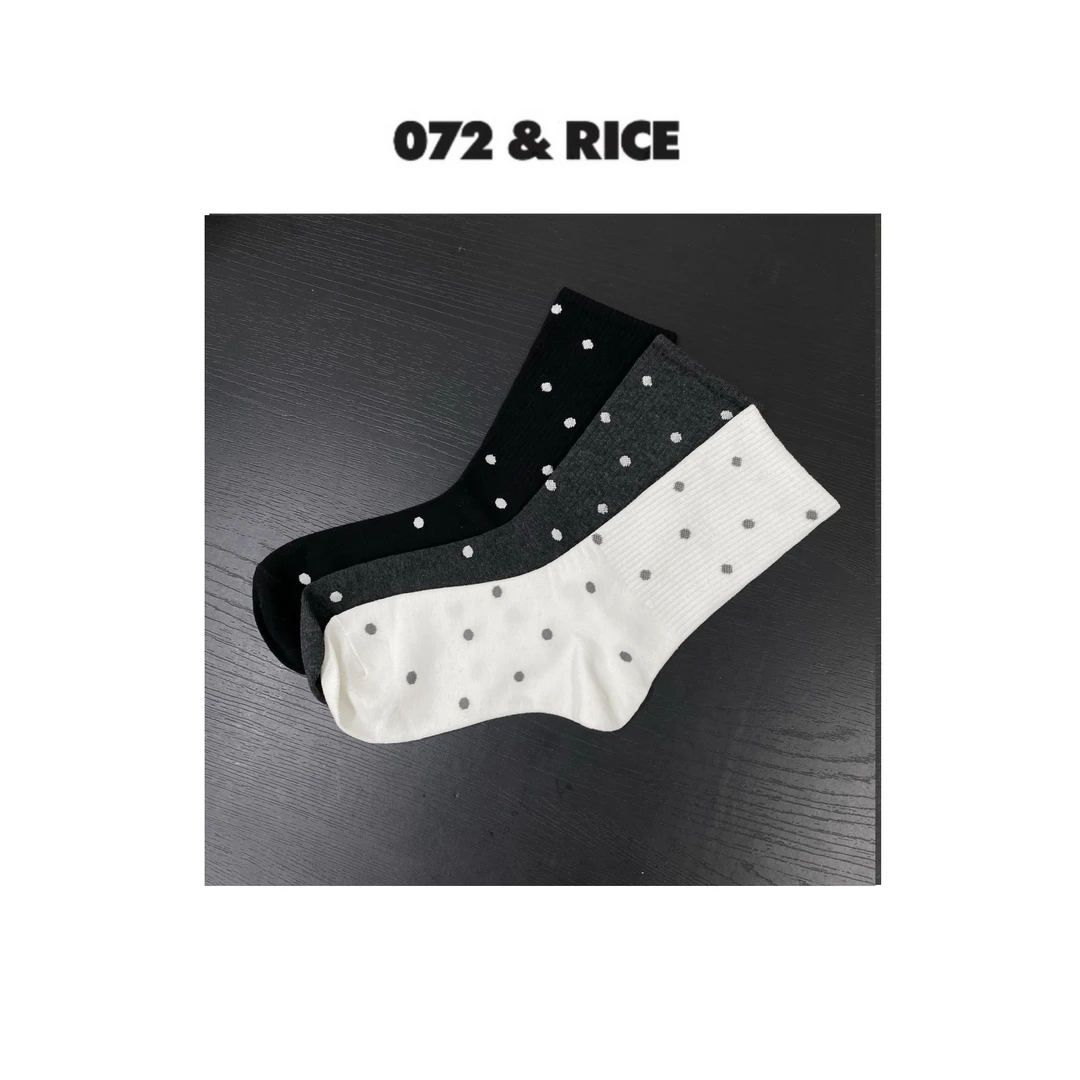 072 & RICE【波点袜】秋冬休闲百搭透气长袜 FD0100