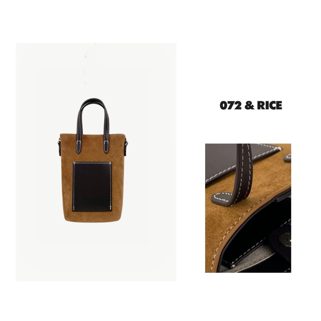 072 & RICE【反绒手机包】简约时尚百搭真皮手提斜挎包 MG78065-1