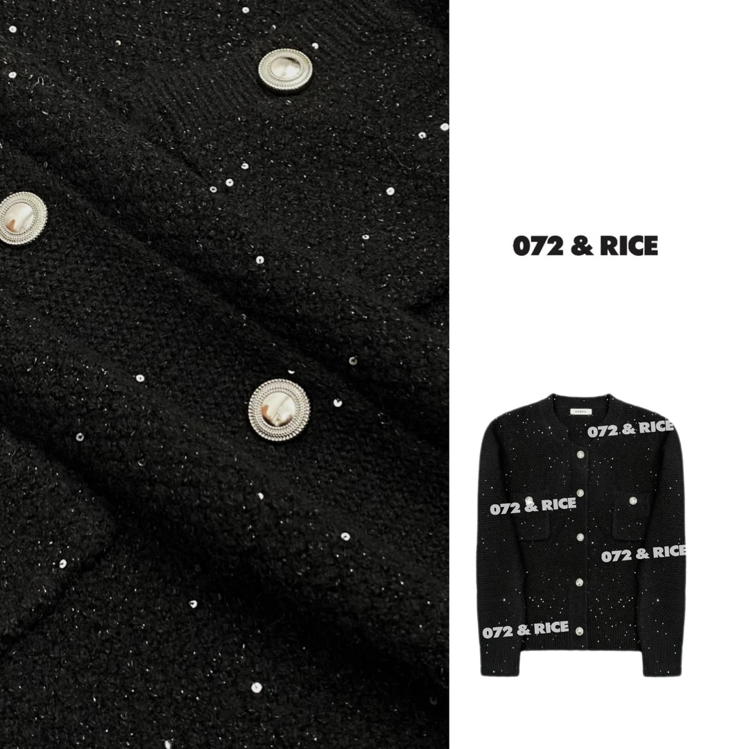 072 & RICE【满天星】秋季休闲圆领长袖针织开衫 31LN8806