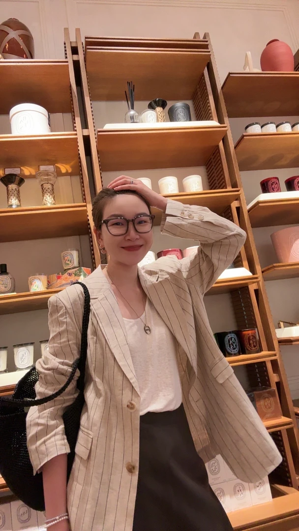 072 & RICE【杏条麻】100亚麻 春季休闲翻领竖条纹西装外套 24HE15