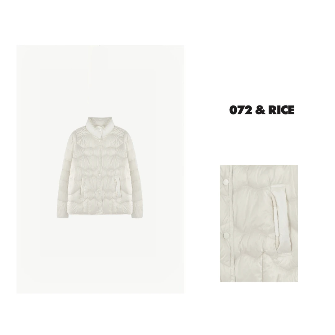 072 & RICE【椰子】秋冬休闲立领单排扣长袖羽绒外套 LS001