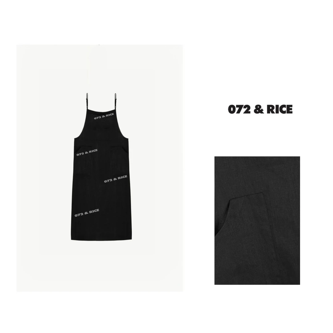 072 & RICE【静雅裙】100亚麻 夏季休闲吊带连衣裙 24NB096Z*