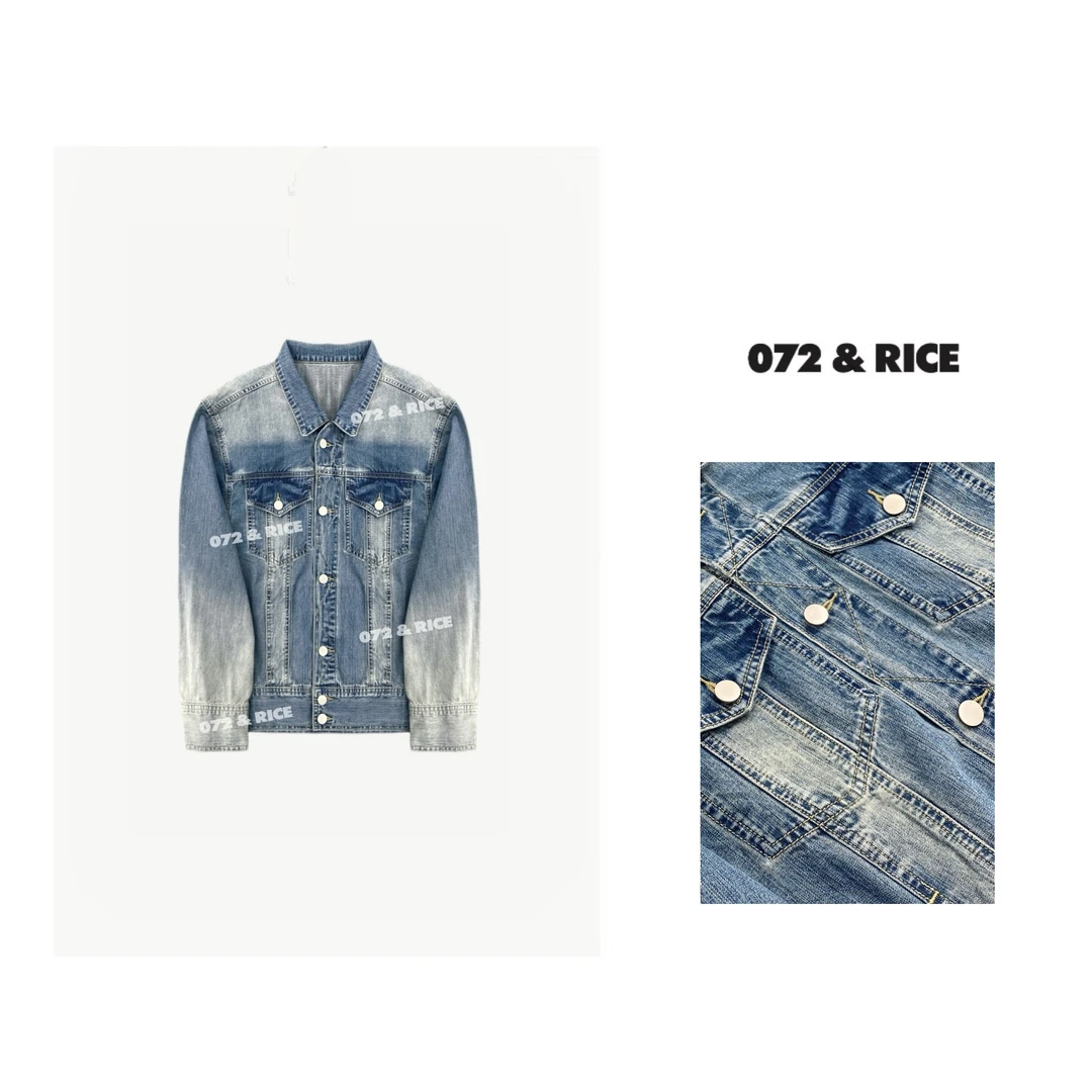 072 & RICE【卫斯理】100纯棉 休闲复古长袖牛仔外套 24YZH27 FF