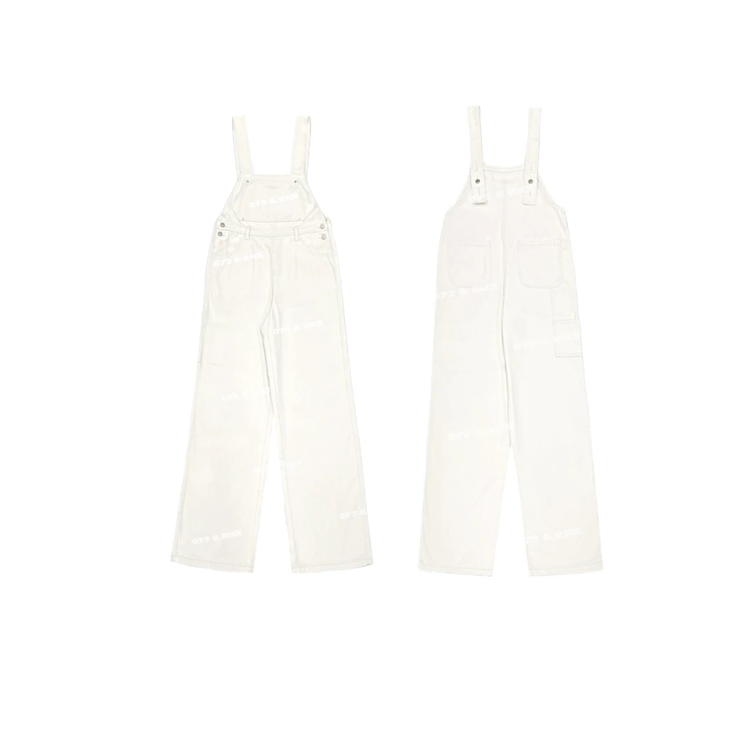 072 & RICE【口袋女孩】100纯棉 夏季直筒背带裤 24YZH01 FF