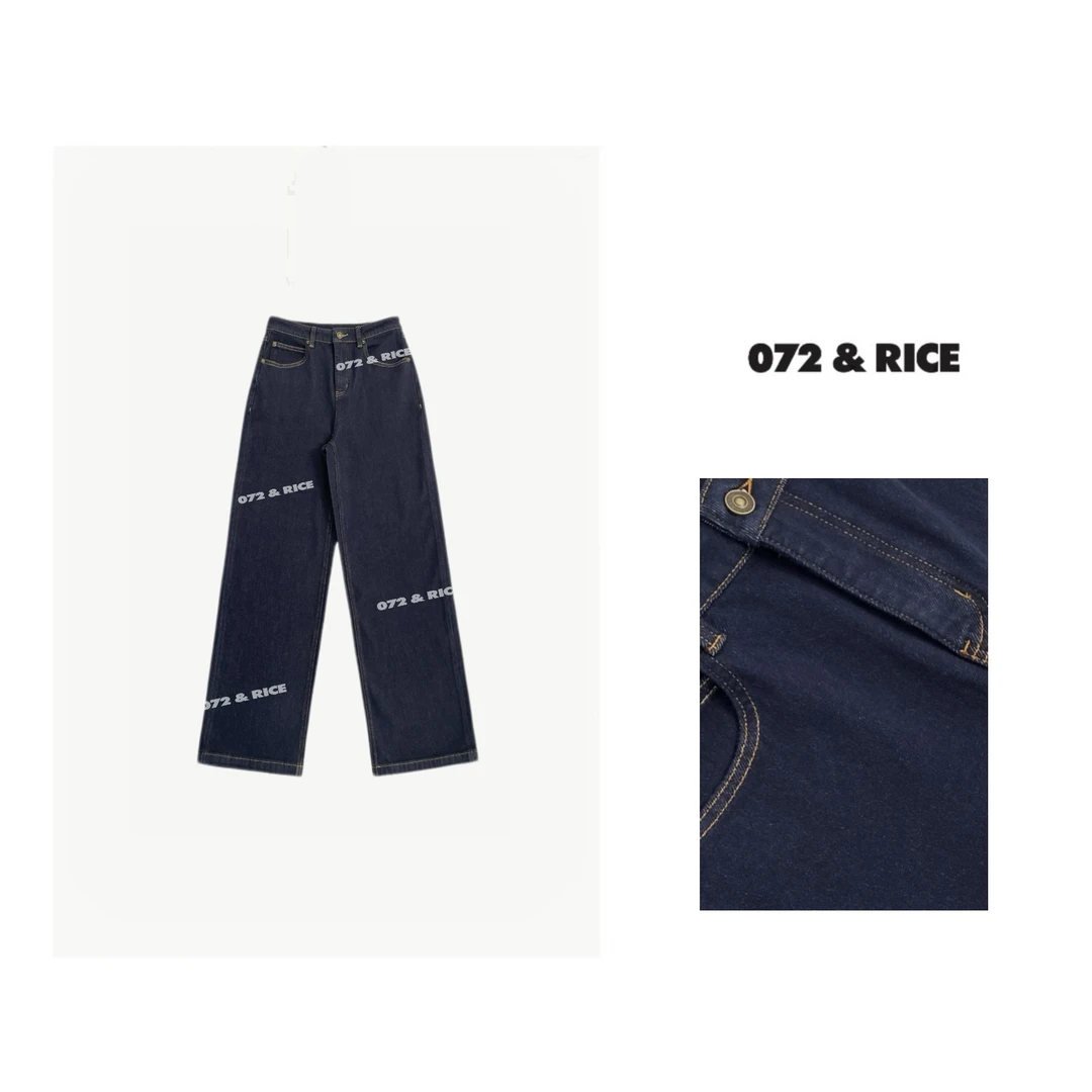 072 & RICE【自由裤】秋季休闲水洗直筒高弹牛仔长裤 FK1088
