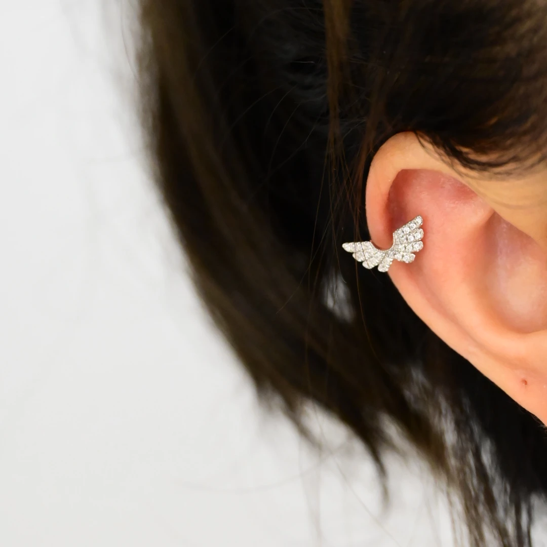 【JSZ】18k金钻石精致翅膀螺丝耳钉，个性十足，不撞款(单只)