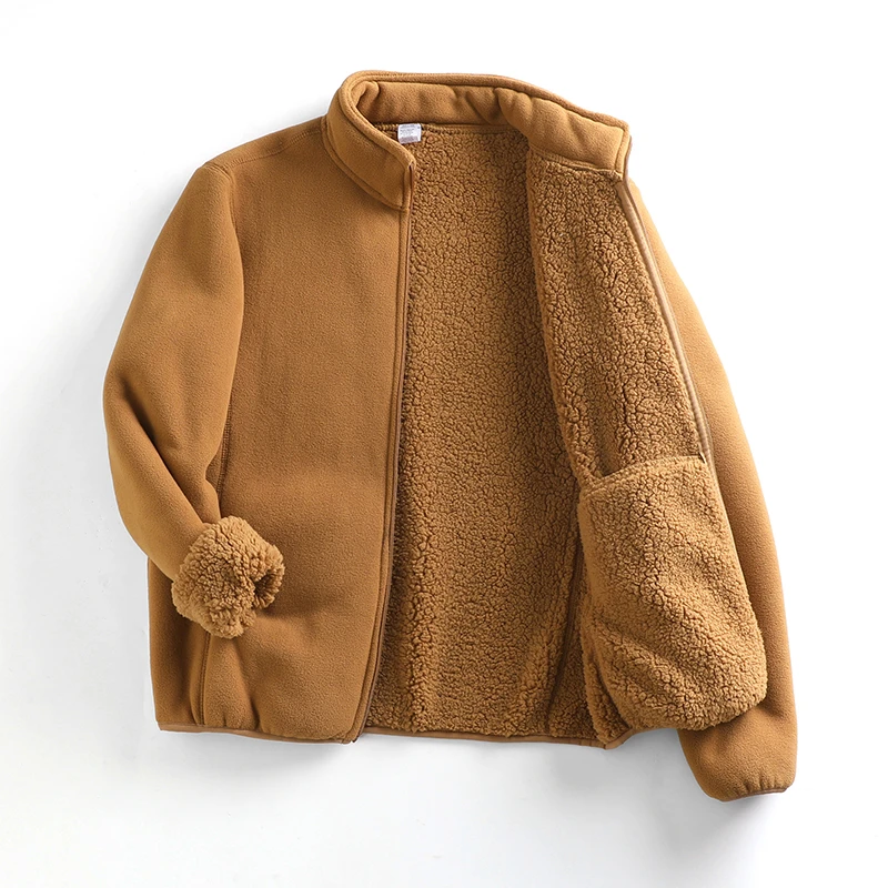 秋冬户外抓绒衣女加厚保暖立领摇粒绒上衣外套男开衫卫衣2023新款