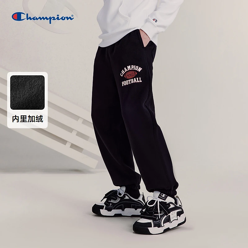 Champion美式休闲印花弹力束脚裤加绒休闲裤舒适时尚户外运动百搭