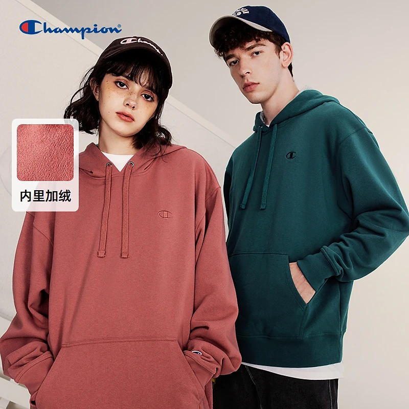 Champion冠军情侣款刺绣小Clogo连帽卫衣长袖运动风宽松舒适百搭