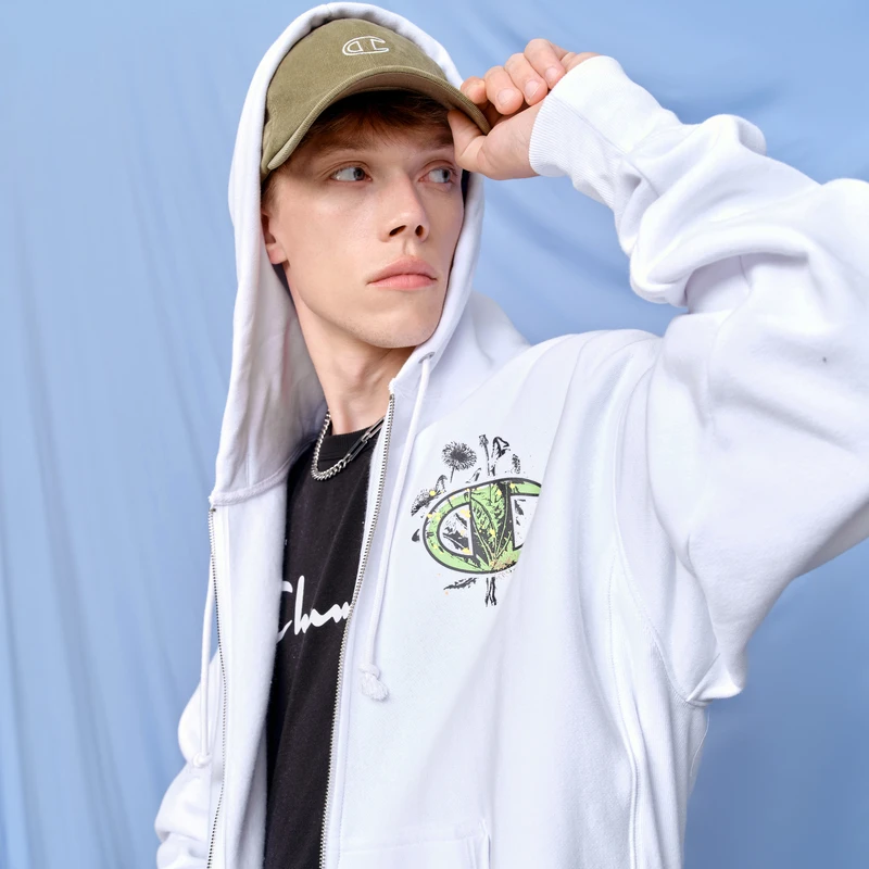 CHAMPION冠军秋季新款卡通印花情侣潮流拉链运动长袖卫衣UM-VSW04