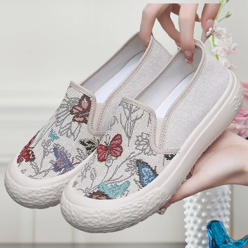 春秋款渔夫鞋软底防滑懒人鞋一脚蹬学生鞋透气舒适休闲百搭帆布鞋