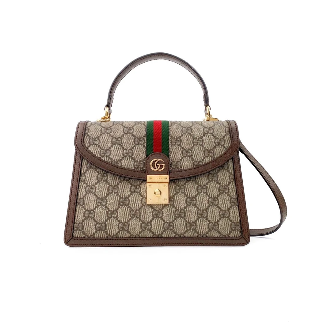 全新未使用 GUCCI/古驰 22年新款老花牛皮Ophidia邮差包单肩包