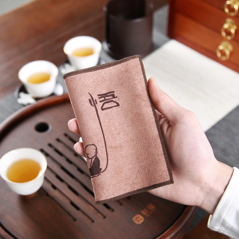 禅意吸水柔软茶巾加厚茶布茶席麻抹布功夫茶具茶道零配件茶垫布