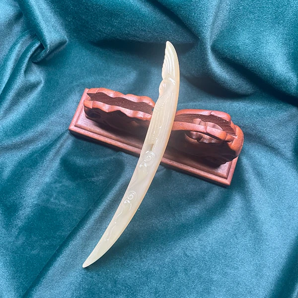 榕城羊角纯手工家用月牙发簪加厚国风复古风便携化妆镜简约