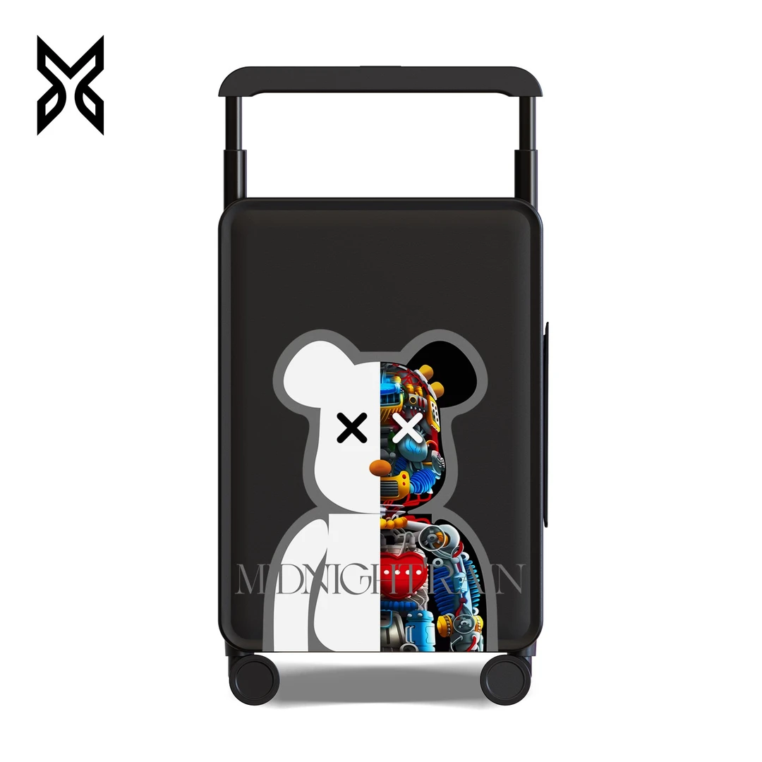 5-XY/五小雨【机器双拼熊】20寸24寸PC材质登机旅行行李箱拉杆箱