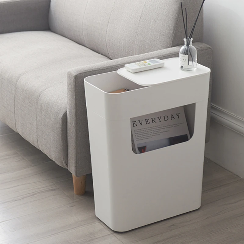 韩国昌新沙发茶几边杂物整理箱双层客厅收纳箱滚轮分层置物架