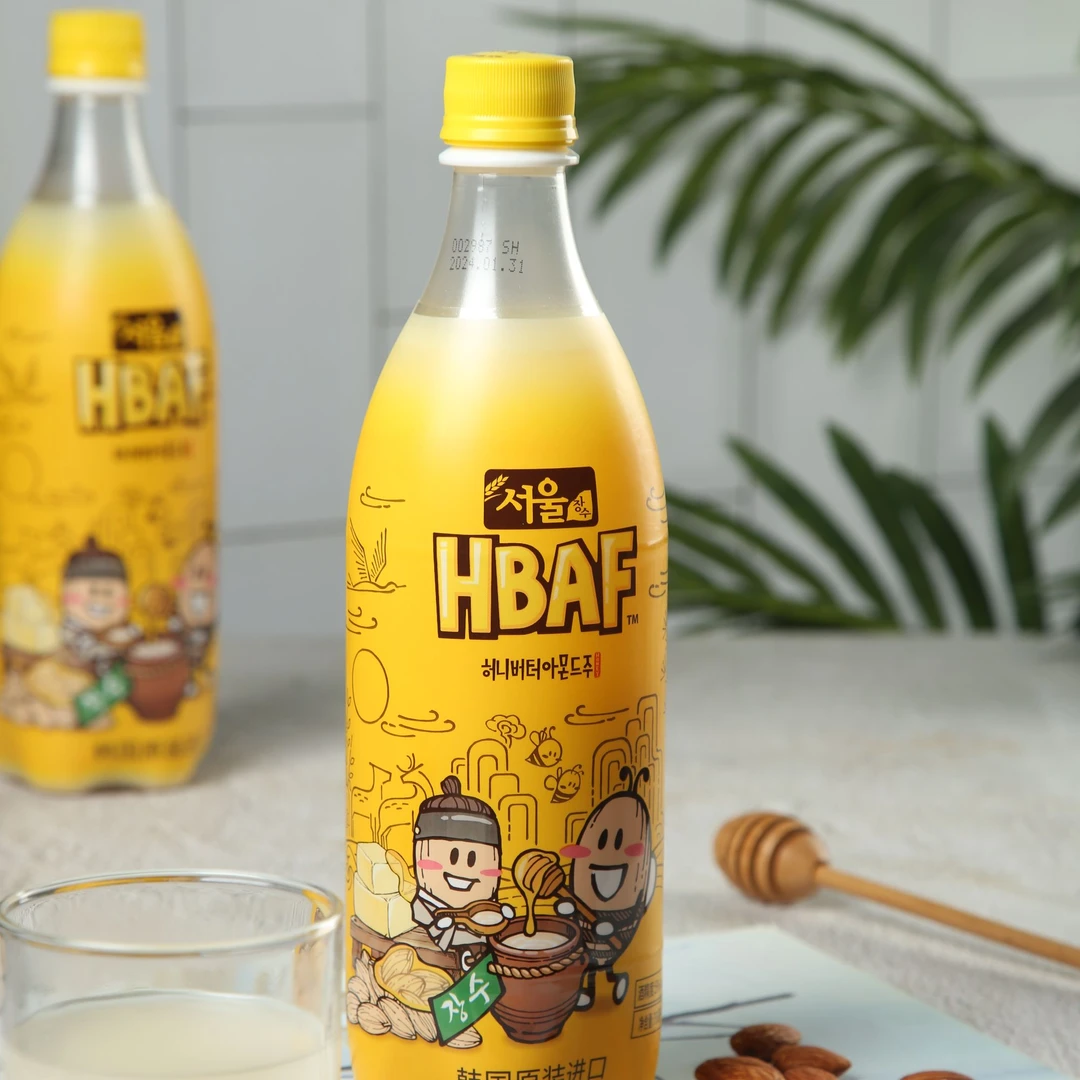 乐天韩国黄油蜂蜜清爽扁桃仁米酒HBAF联名款750mlvol5%