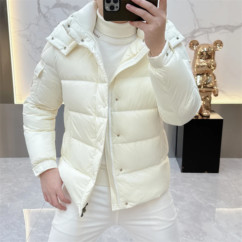 冰希潮牌.高端轻奢男士连帽羽绒服净版加厚保暖外套2024冬季新款