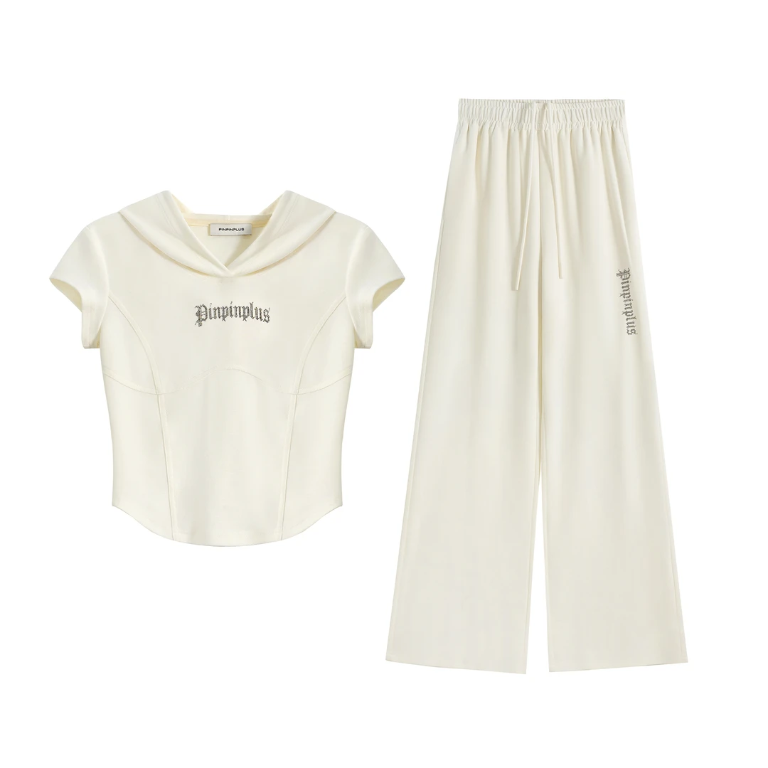 PINPINPLUS夏季时尚简约风少女运动休闲套装 3B59112XP