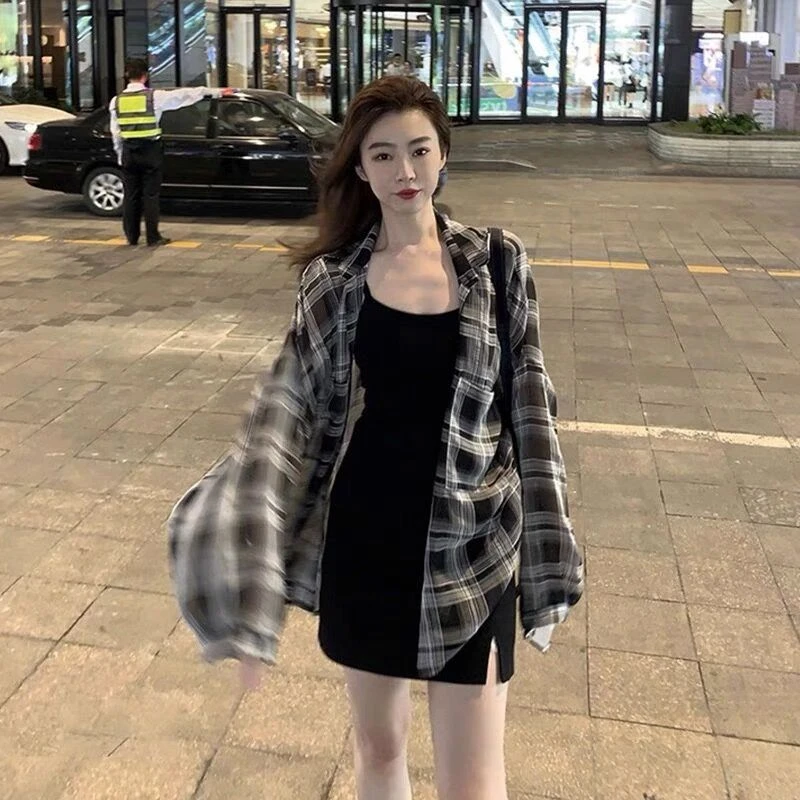 黑色开叉吊带连衣裙夏显瘦气质露背一步裙A字裙百搭老钱风女装