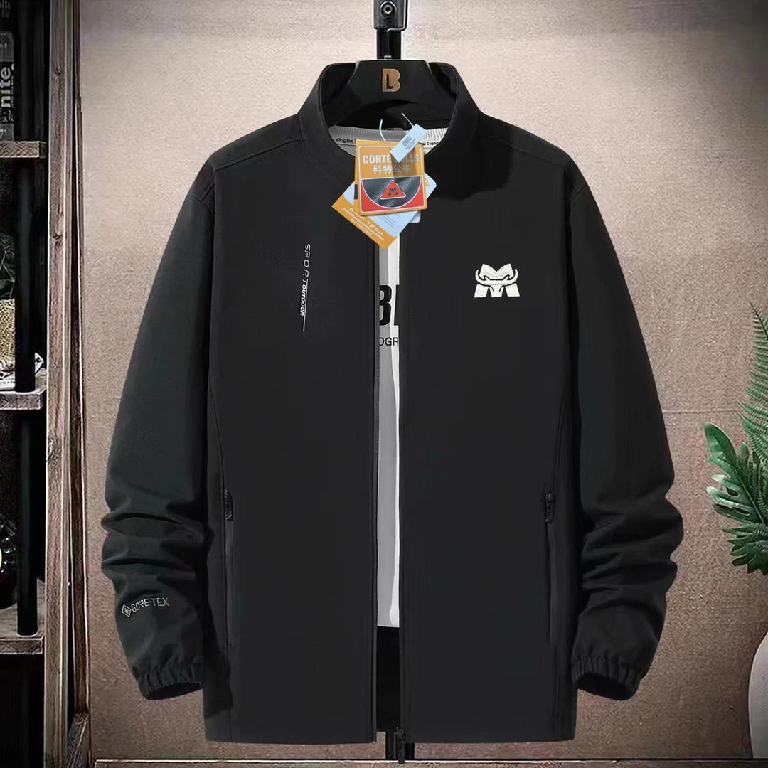 牛】春秋新款男款立领夹克外套、软壳防水面料、进口万针刺绣标【8816