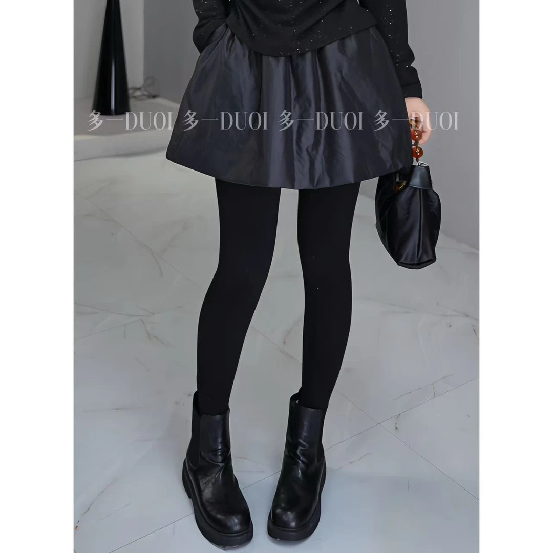 多一“缪斯小黑裙”2024冬季法式气质松紧腰内里防走光显瘦半身裙