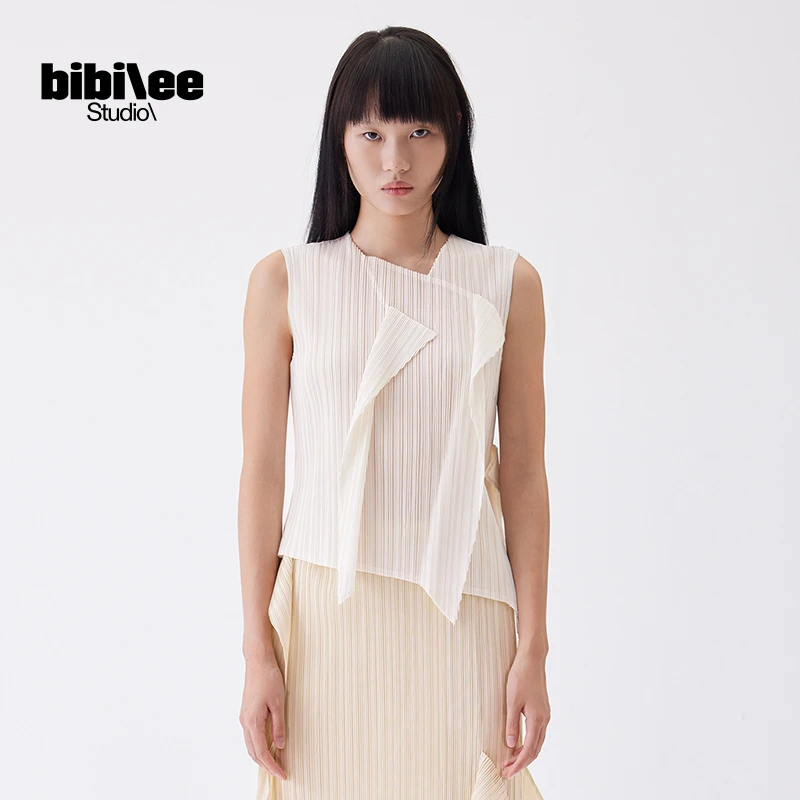 【BIBILEE STUDIO设计师品牌】24新款不对称荷叶下摆短上衣BBL333